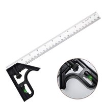 Stainless Steel Angle Combination Square Ruler Mobile Horizontal Movable 45 Degree Right Carpenter Level Moving Woodworking