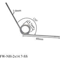 2pcs Stainless Steel 2mm Wire Diameter Torsion Spring 120 Degree 40mm Leg Length Mechanical Accessories Torsion Spring