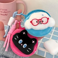 Plush Cat and Dog Doll Earphone Bag Girl Backpack Decoration Pendant Cute Small Animal Accessories Storage Bag Coin Purse