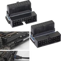 Right Angle USB 3.0 19-Pin/20-Pin Male to Female Extension Adapter for Desktop Motherboard Cable 90 Degree Turn Connector