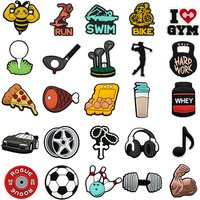 AliExpress the orange guy 1/25PCS Sport & Gym PVC Shoe Charms for Clogs, Dumbbell, Run, Bike DIY Accessories for Men & Teens Fashion Clog Buckle Pendants