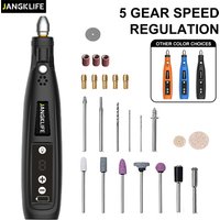 JANGKLIFE 5Speed USB Cordless Rotary Tool Kit Woodworking Engraving Pen DIY For Jewelry Metal Glass Mini Wireless Drill
