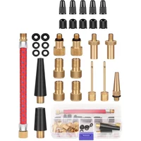 21/30Pcs Bicycle Tire Inflator Tube Needle & Air Hose Adapter Kit - Pump Connectors for Bike Repair & Basketball Valves