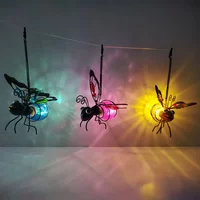 6PCS Solar-Powered Hanging Metal Ladybug Light Garden Decor Lady Sculpture with Bouncy Springs Summer Outdoor Art Decorations
