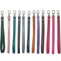 Mobile Phone Lanyard Calfskin Short Soft Metal Key Clasp Universal Holster Lanyard Wrist Strap