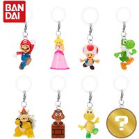 Bandai Super Mario Gashapon Charms Vol 2 Princess Peach Yoshi Bowser Toad Bag Pendant Keychain Anime Figure Decor For Fans