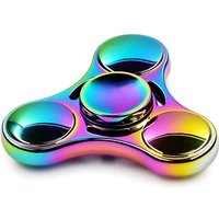 Rainbow Fidget Spinner Metal Zinc Alloy Fingertip Gyro EDC ADHD Stress Anxiety Reliever Quiet Focus Cool Gadgets for Kids Adults