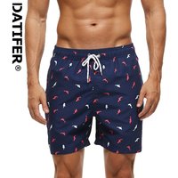 DATIFER Summer New Fashion Polyester Men Shorts Beach Quick Dry Printing Swimsuit Plus Size Mesh Liner Surfing Gym Shorts Men
