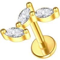 5Pcs Stainless Steel Labret Piercing Lip Ring Internally Threaded Ear Tragus Cartilage Daith Piercing Stud Earrings for Women