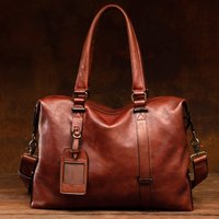 Handmade crossbody bag European and American fashion genuine leather men's travel bag leisure top layer cowhide handbag