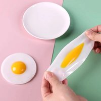 Simulation Fun Egg Squeeze Toys Soft Realistic Fried Eggs Artificial Egg Model Restaurant Display Props Kids Kitchen Toy