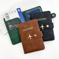 Fashion PU Leather Passport Cover Waterproof Travel Passport Holder Multi-card Slot Wallet Case For Women Men