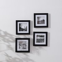 1pc square black plastic paper picture frame Integrated picture frame 4*4in Home office wall Living room bar cafe hanging pictur