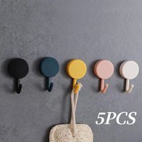 5/10pcs Multifunctional Self Adhesive Hook Kitchen Bathroom Strong Non-Marking Kitchen Hooks Household Wall Hanging Door Rack