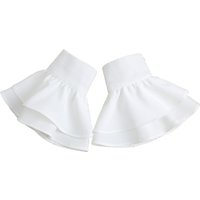 Fashion White Fake Cuff Sleeved Decorative Hand Horn Sleeves Detachable Ruffle Flared Cuffs Winter Wrist Warmer