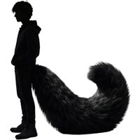 New Full Black Fur Wolf Tail Cosplay Costume Accessories Cosplay Prop Hand Made Work Custom Made