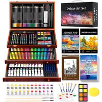 Arts and Crafts Kits for Kids Teens Girls Boys Adult, 175-Pack Deluxe Art Set Box with 3 PCS Drawing Pads, Canvases, Acrylic