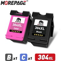 MorePage 304XL Ink Cartridge Remanufactured For HP304 HP 304 XL Envy 5010 5020 5030 5032 5034 Deskjet 2630 2632 2620 3720 3721