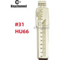5PCS HU66 #31 Engraved Line Key Blade Scale Shearing Teeth Cutting Key Blank Clipper Key Blade For VW Cayenne A6L A4 GOLF7