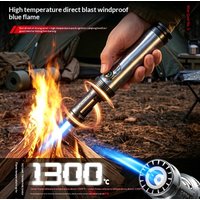 Butane Torch Lighter Windproof Jet Flame with Compass Bottle Opener Multipurpose Outdoor Camping Hiking Survival Ignition Tool