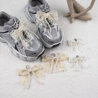 Pearl Bow Shoelace Charms Fashion Decorative Shoe Flower Buckle Trendy Sneaker Accessories for Women's Footwear Decoration
