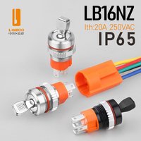 LANBOO 16MM fine chrome plated black toggle switch LED indication safe and reliable 15A high current for 1NO1NC/2NO 5-24V/220V