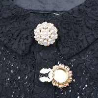 ICEYY 1piece Cufflink Button Cover For Shirt Large Faux Pearl Rhinestone Button Sleeve Buttons Fashion Girls' Gifts Tux Cufflink
