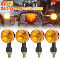 4Pcs 12V Motorcycle Amber Turn Light Directional Lamp Side Marker For Cafe Racer Cruiser Chopper