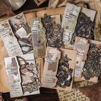 10pcs Vintage Hollow Out Mechanical Stickers Decorative DIY Scrapbooking Art Collage Stationery Aesthetics Stickers