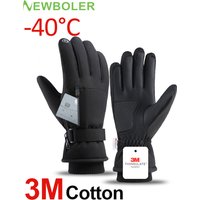 AliExpress NONE Men Winter Waterproof Cycling Gloves Outdoor Sports Running Motorcycle Ski Touch Screen Fleece Gloves Non-slip Warm Full Fingers