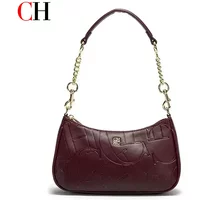 CH Shoulder Bag For Women Luxury Leather Handbag Fashion Embossed Underarm Bag Tote Bag For Daily Office Party Shopping Dating