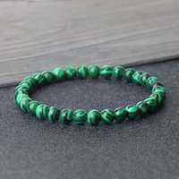 New 17/19/21cm Colorful Malachite Elastic Bracelet Women Men 6MM Beads Couple Bangles Chain Friendship Pulsera Jewelry Gift