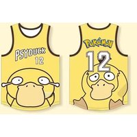 2026 New summer Pokemon Psyduck 12 Basketball Jersey Tank Top Unisex Anime Streetwear for Adults Kids