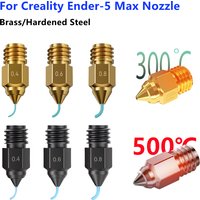 For Creality Ender-5 Max Brass/Hardened Steel Nozzle 0.2/0.4/0.6/0.8mm High Speed Hotend Nozzle For Ender-5 Max 3D Printer Parts