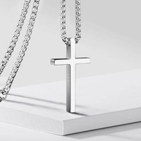 Cross Necklace For Men Women Plain Cross Pendant Collar Titanium Steel Chain Personality Fashion Jewelry Wholesale