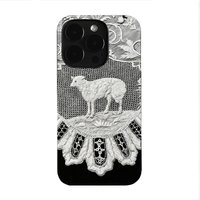 Retro Black and White Lamb Pattern Phone Case for iPhone 17 Air 16 15 14 13 12 11 Pro Max 15 16 Plus Mini Creative Back Cover