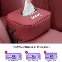 Car Seat Back Leather Tissue Holder For Jeep Renegade Wrangler JK JL Grand Cherokee Compass Patriot Armrest Sun Visor Accessory