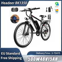 BK1350 E-Bike 350W Motor (Tatsächlich 500W) 48V15AH (Auf dem Etikett 48V13.5AH) Langstrecken-Akku Doppelte Scheibenbremse Stadtpendler 26-Zoll-Reifen Pendler-Elektrofahrrad