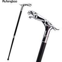 Silver Luxury Leopard with Tail Fashion Walking Stick for Party Decorative Walking Cane Elegant Crosier Knob Walking Stick 93cm