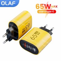 65W GaN Charger Type C Mobile Phone Fast Charging PD Charger Adapter For Xiaomi Samsung USB Type C Micro USB Cable For iPhone