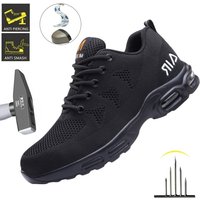 Safety Footwear Men Work Boots Lightweight Air Cushion Sneakers Puncture-Proof Work Shoes Indestructible Male Steel Toe Shoes