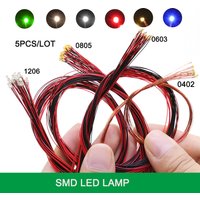 DIY Micro SMD Led Lamp Wired Led 0402 0603 0805 1206 Pre-soldered Micro Litz Wired Chip 20cm 3V Railway Model Scenes 5pcs/lot