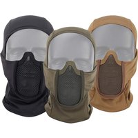 Neueste taktische Voll gesichts maske Sturmhaube Kappe Motorrad Armee Airsoft Paintball Kopf bedeckung Metallgitter Jagd Schutz maske