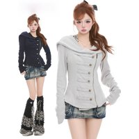 BASTERDS American Style Hot Girl Metal Button Design Hoodie Open Cardigan Jacket Women Spring Slimming Versatile Outerwear