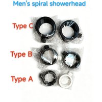 New Men Shower Head Powerful Supercharging Hydromassage 360-Degree Ring Water Spray Spiral Nozzle All-round Cleaning Shower Head
