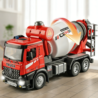 1:24 Electric Mixer Truck Alloy Container Car Diecast Model Toys Doors Opened with Sound Light Vehices Children's Birthday Gifts