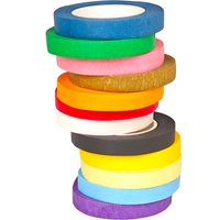 12 Rolls Colored Masking Tape Adhesive Painters Textured Paper Roll Stickers Decoration DIY Marker Label Drafting Craft