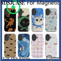 Magnetic Phone Case for iPhone 17 16 15 14 13 12 11 Pro Max Plus Air Double-layer Back Cover Luxury Clmj Cool Tigers Dog Cat