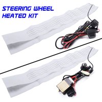 130cm Universal Car Heated Steering Wheel Cover Heater DIY Kit Pad Winter With Switch Hand Warmer 12V Thermal Accessories