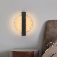 Black Dimmable Indoor LED Wall Lamp, 12W Creative Modern Round Wall Light with Three-Color Adjustable 3000K/4500K/6500K